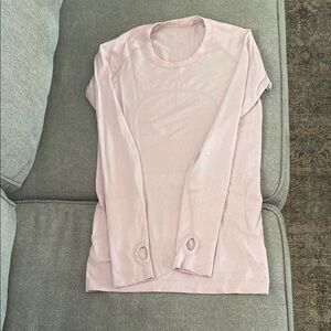 lululemon athletica Soft Pink Long Sleeve Tee